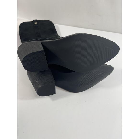 GUESS Boots Womens Size 5.5M Black Suede GWSASHAN Western Knee High Heel - Picture 10 of 12